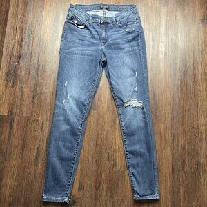 Judy Blue Skinny Fit Distressed Denim Jeans JB82133DK Sz 7/28